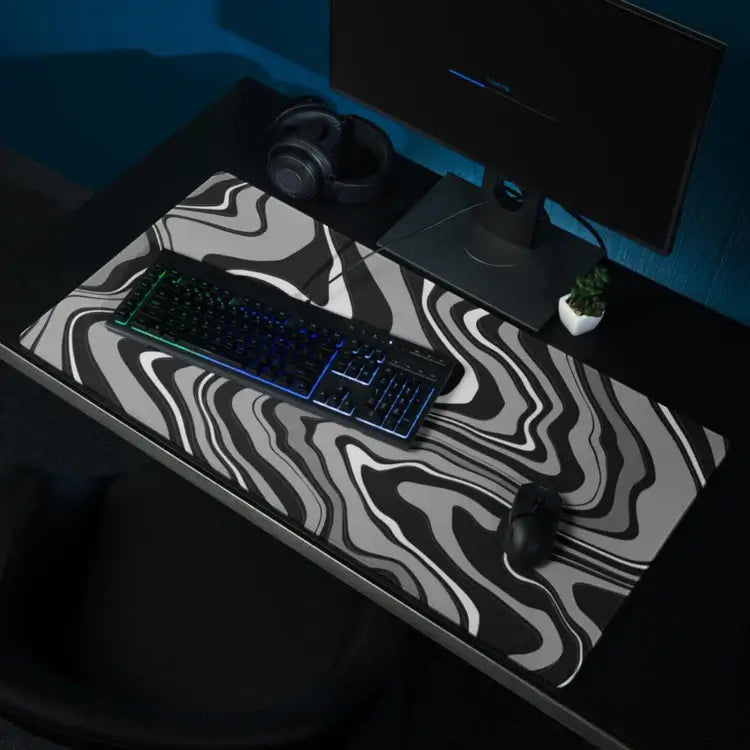 Grey Waves Mousepad XXL