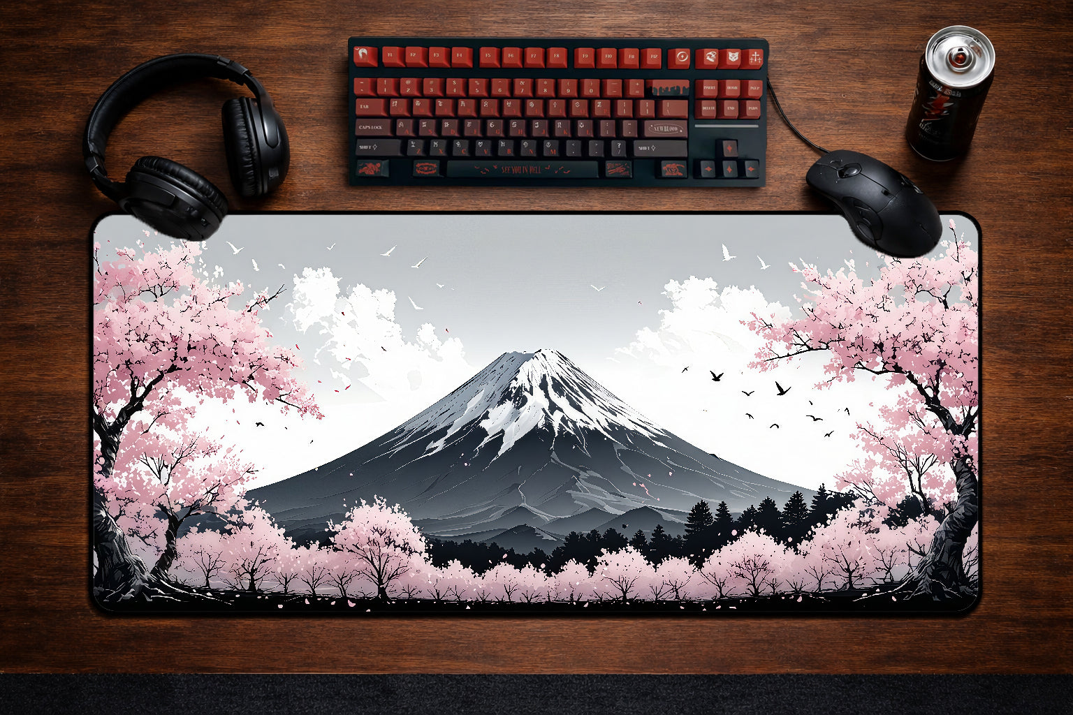 Fuji Blossom Pink Mousepad XXL