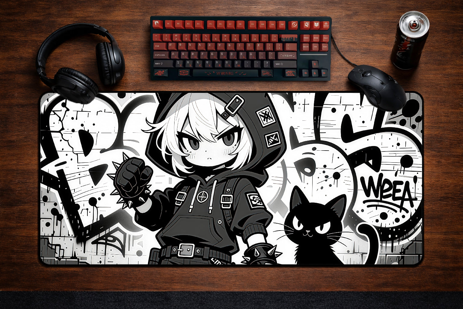 Skelly Girl Mousepad XXL