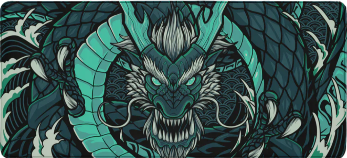 Eclipse Dragon Groen Muismat xxl - 900 x 400 x 3 mm - Antislip