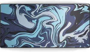 Muismat met donkerblauw en grafietgrijs marmerpatroon – Graphite Blue Bevel design