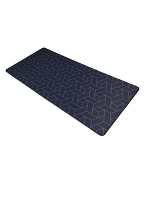 Donkergrijze gaming muismat met strak hexagon design en antislip onderzijde