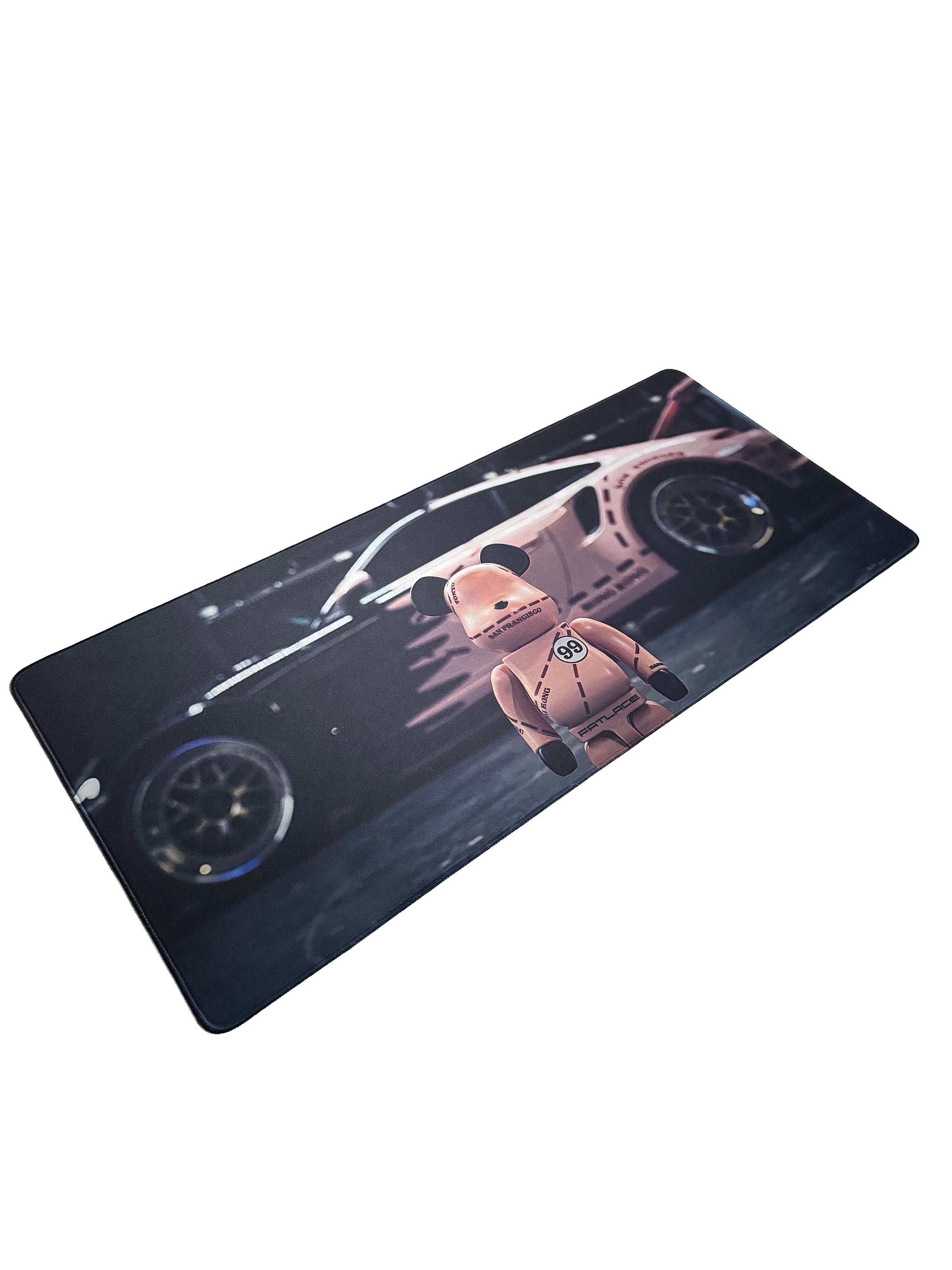 Pink Racer Bear Muismat xxl - 900 x 400 x 3 mm - Antislip