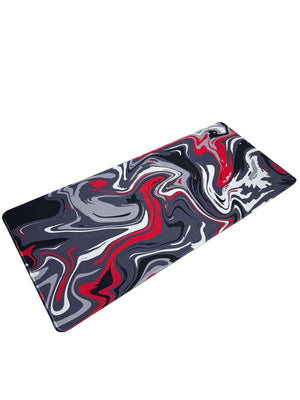 Gemarmerde muismat in rood en grijs tinten – strakke look voor elk bureau