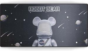 Muismat met astronautenbeer in de ruimte – Robot Bear design met sterren en planeten