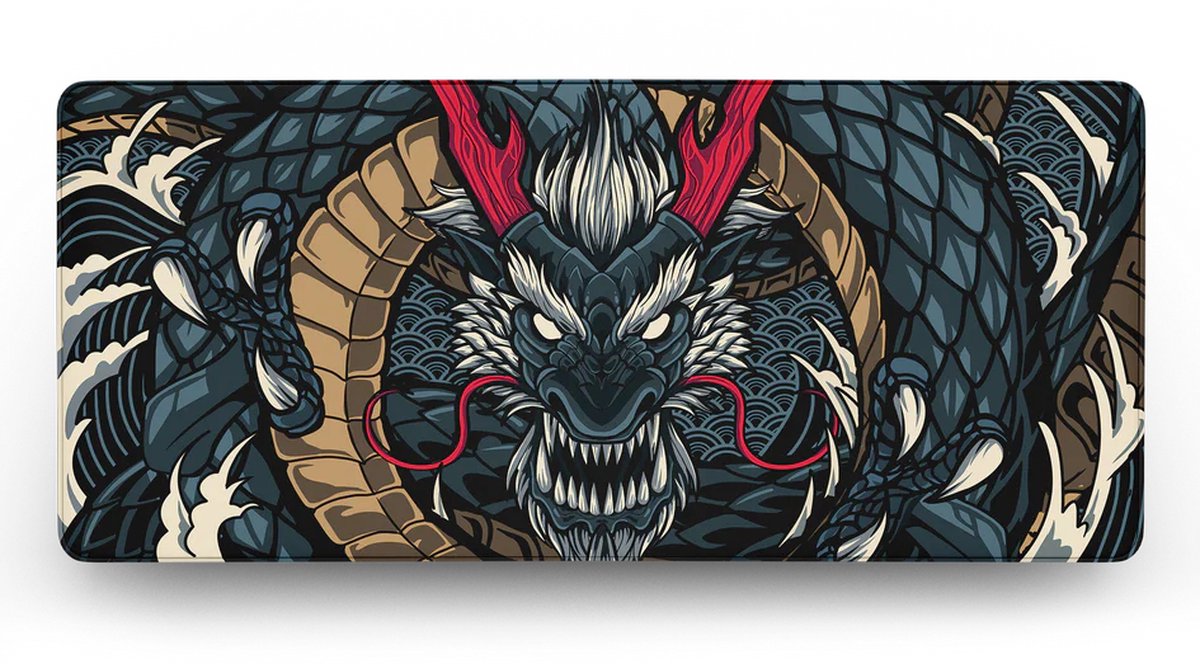 Eclipse Dragon Donker Blauw Muismat - 900 x 400 x 3 mm - Antislip