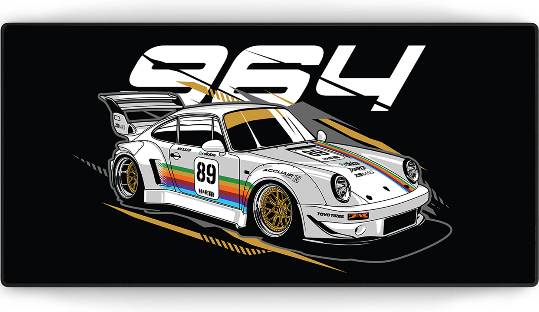 Retro Racer Muismat xxl - Gaming - 900 x 400 x 3 mm - Antislip