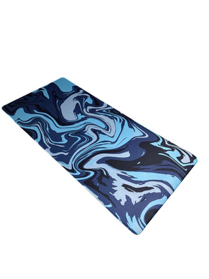 Muismat met diepblauw en grafietkleurig marmerpatroon – stijlvol en modern ontwerp