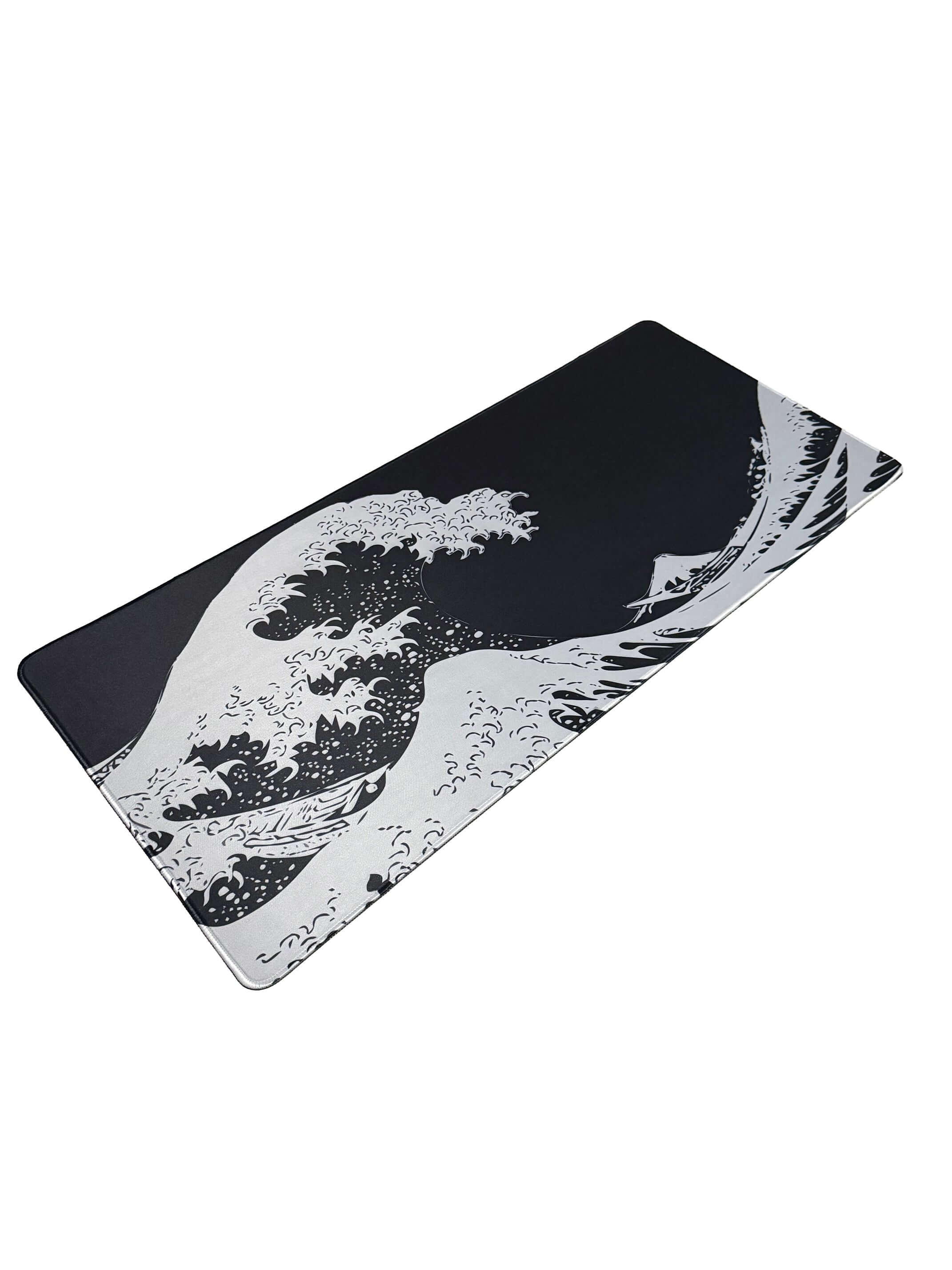 Kanagawa Midnight Wave muismat met donkere Japanse golfillustratie – XXL formaat voor gaming