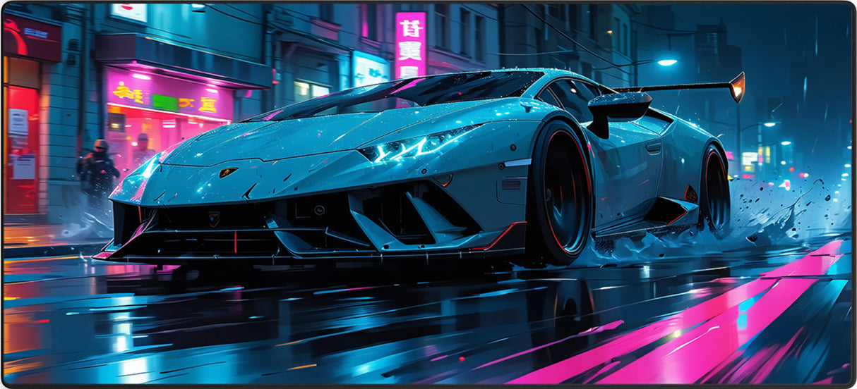 Neon Burnout Muismat xxl - Gaming - 900 x 400 x 3 mm - Antislip