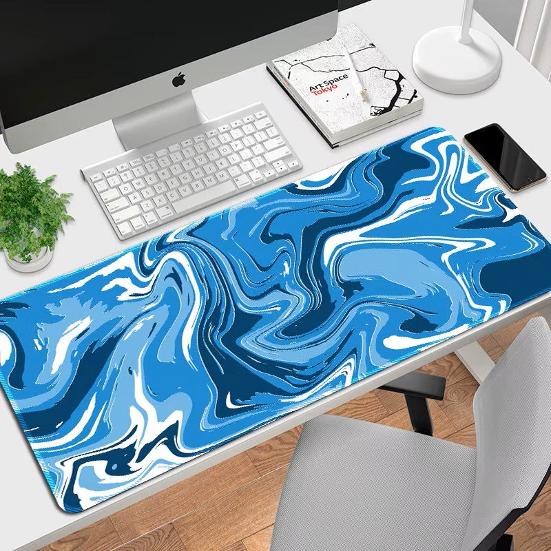 Neon Blue Bevel Muismat xxl - 900 x 400 x 3 mm - Antislip
