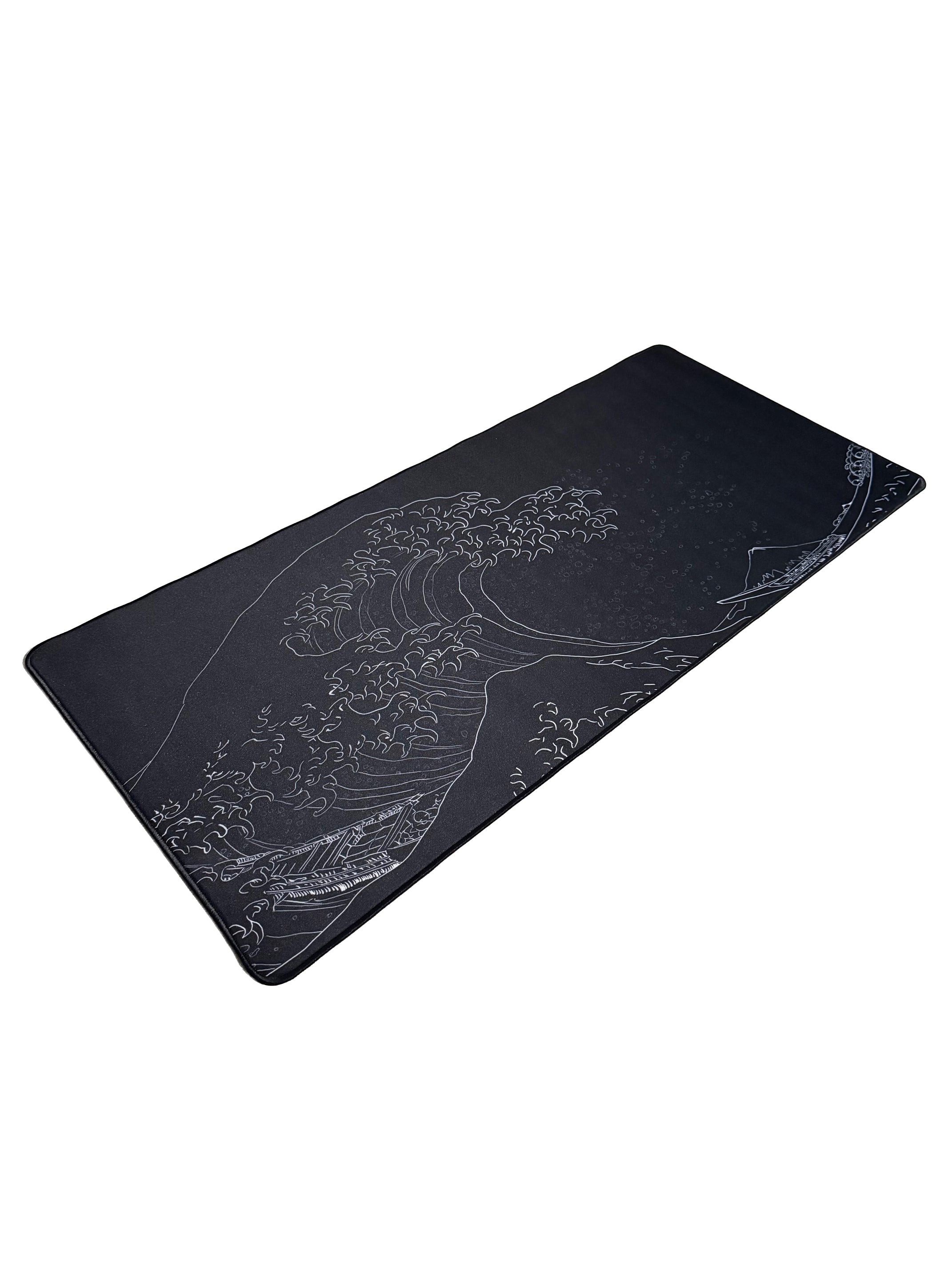 Kanagawa Wave Zwart/Wit Muismat xxl - 900 x 400 x 3 mm - Antislip